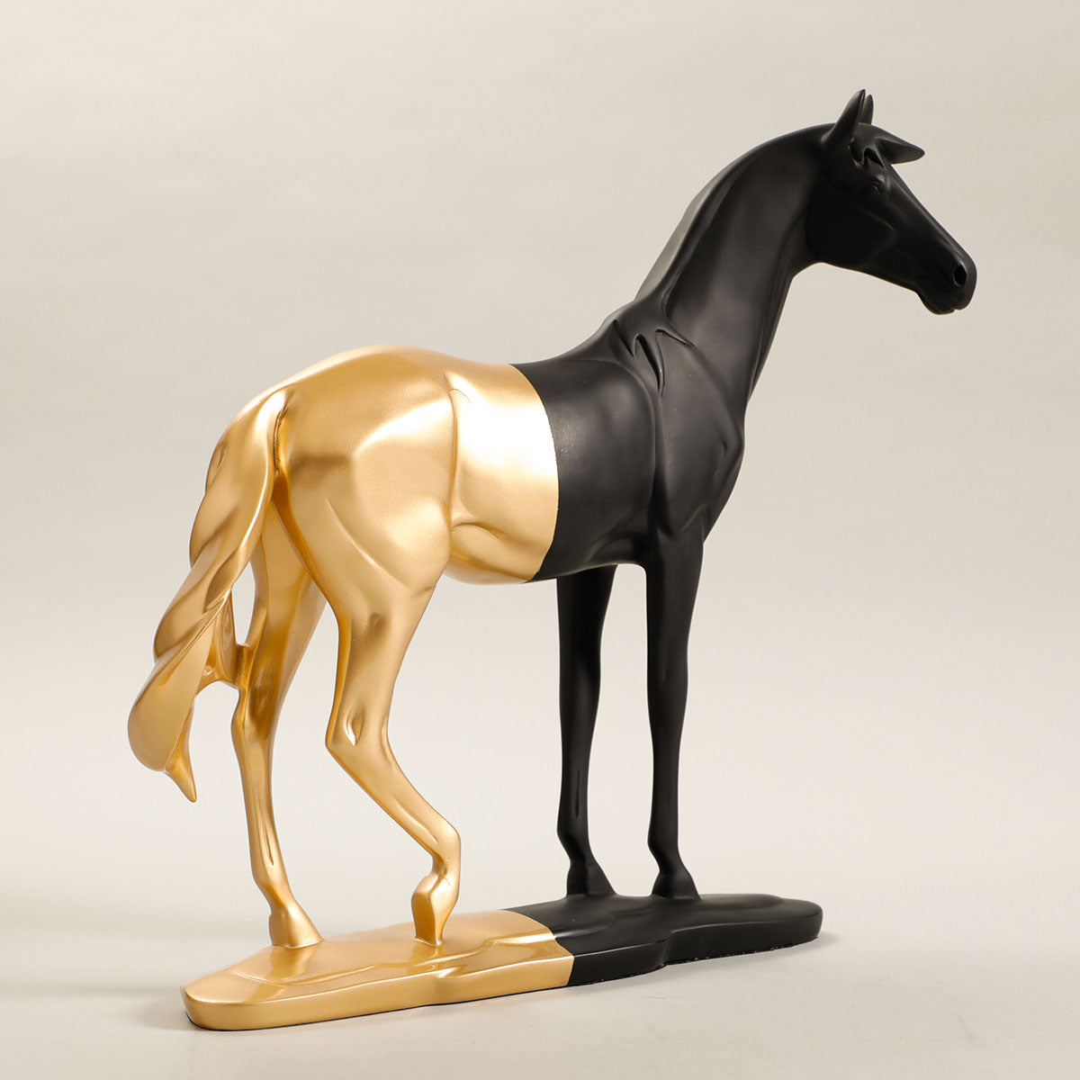 Cavallo Horse Sculpture Black & Gold