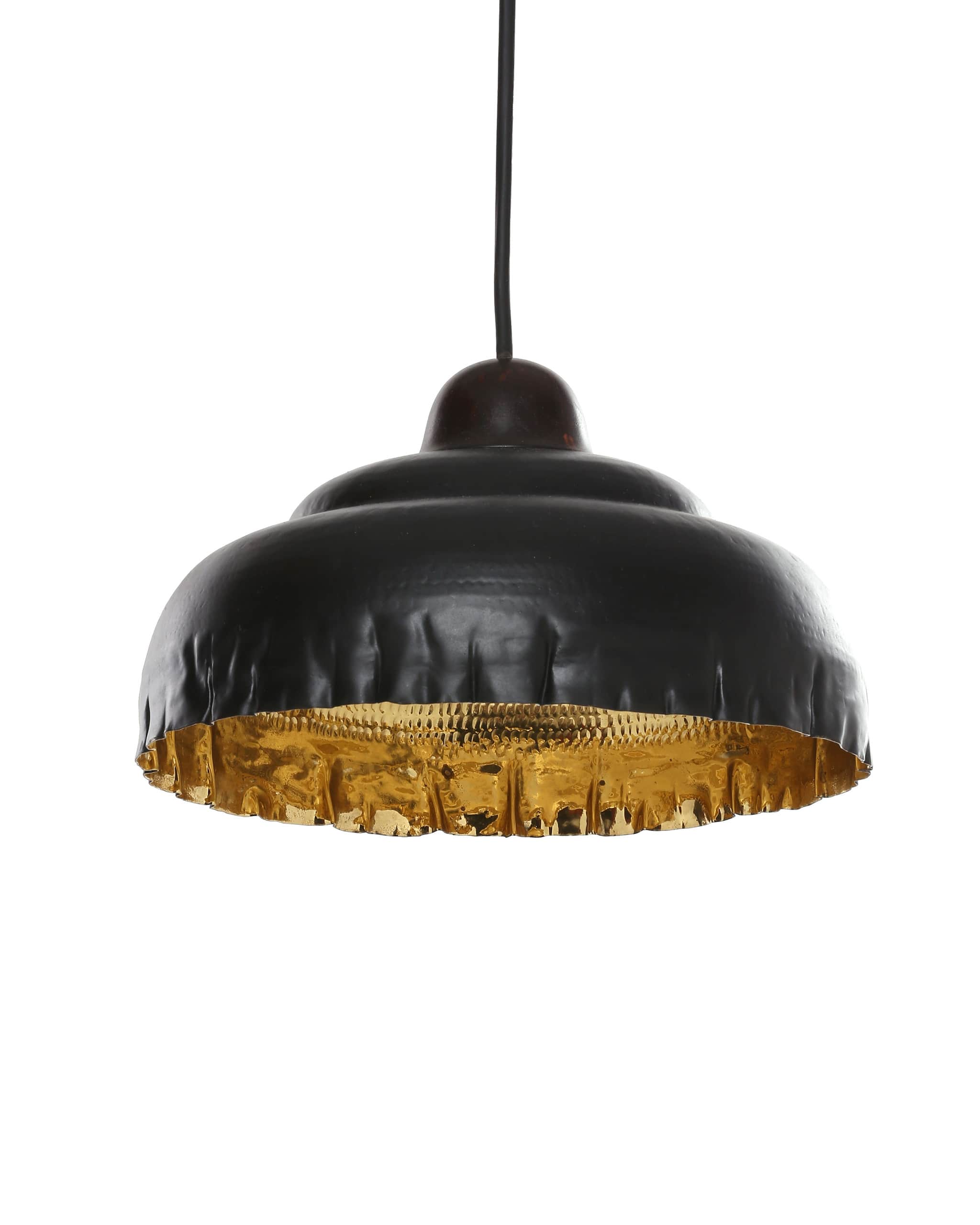 Wavy Pendant | Brass And Wood