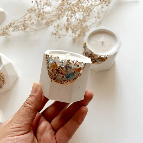 Concrete & Crystal Tea Light