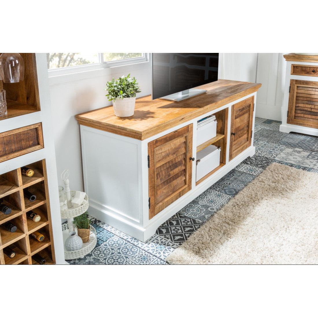 Whitewave Solid Wood Tv Cabinet Two Door Storage Unit | Entertainment Unit (Tv Unit)