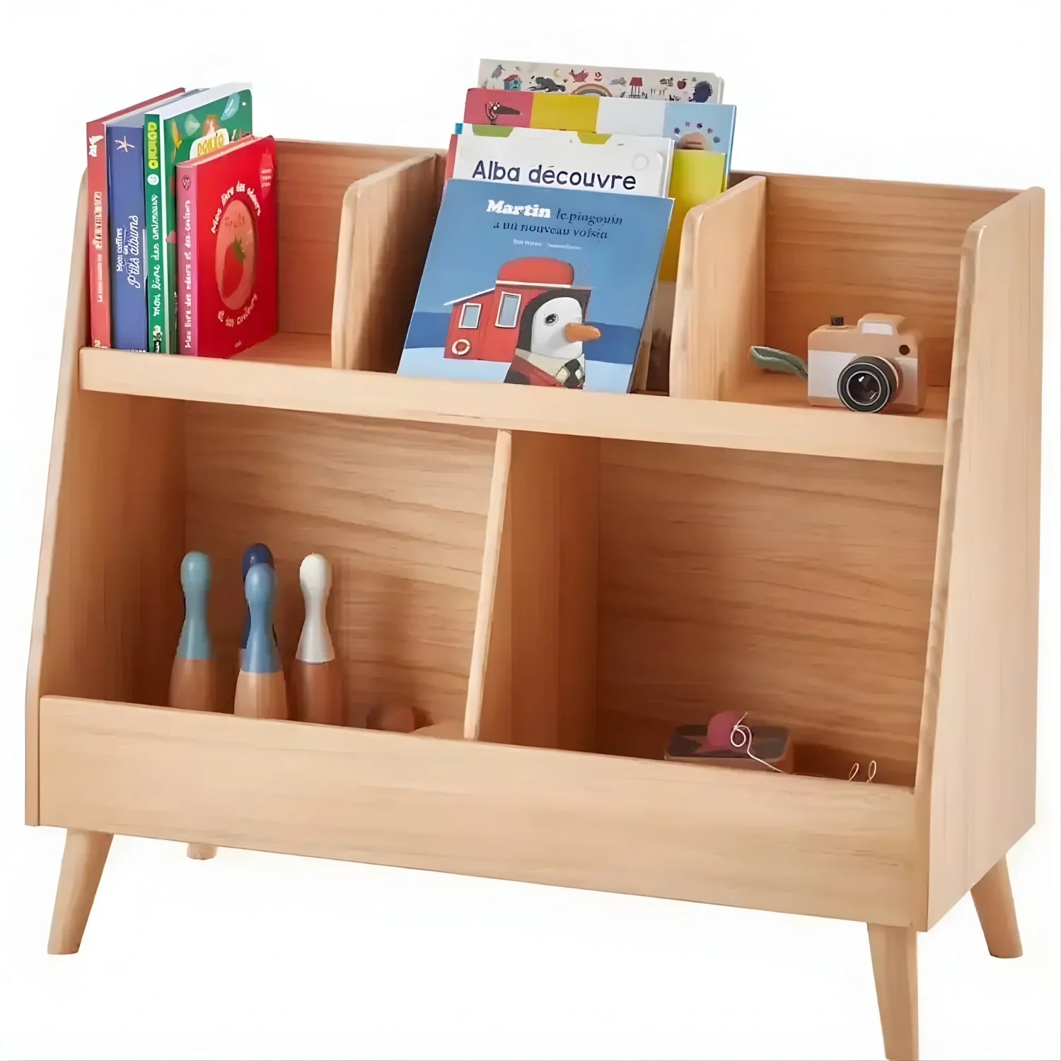 Stylish Bookshelf Open Bookcase, for Baby Books Space-Saving Storage