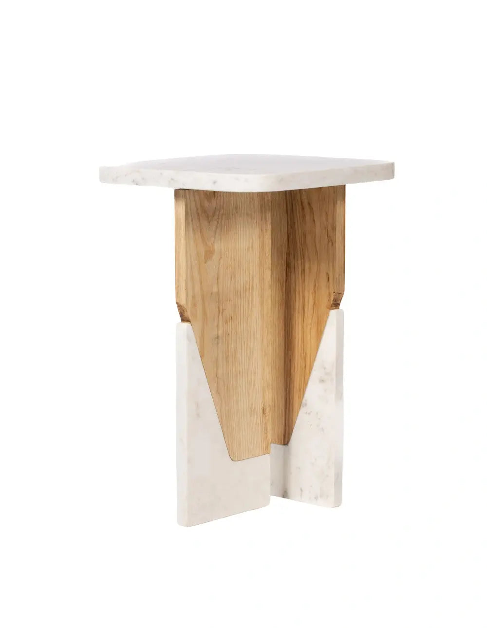 Arvod - White Marble, Ashwood | Side Table