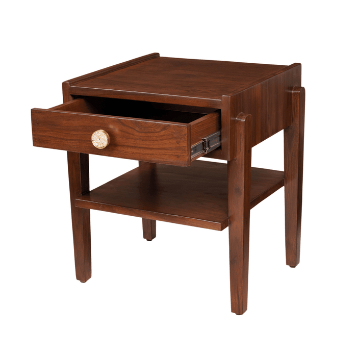 Perth Teak Wood Bed Side Table | Bedroom Side Table — IKIRU