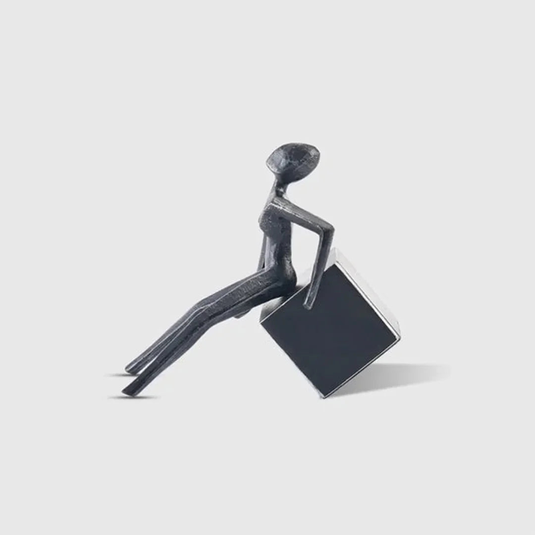 The Resting Man Sculpture | Modern Metal Decorative Showpiece for Home Décor