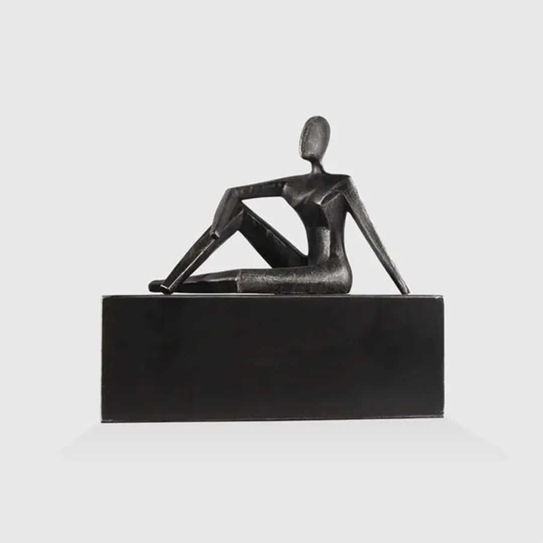 Relaxing Man Metal Sculpture | Decorative Showpiece for Living Room & Table Décor