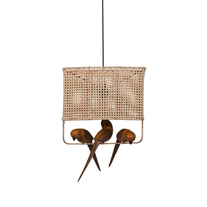 Birdie Cane Pendant Lamp | Bamboo Hanging lamp for Living room