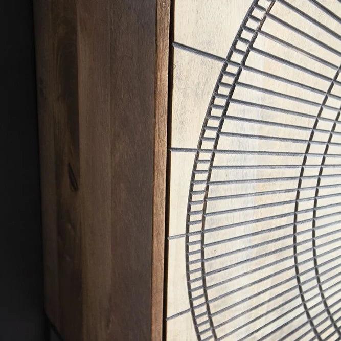 Daisy Carved Wooden Sideboard | Mango Wood