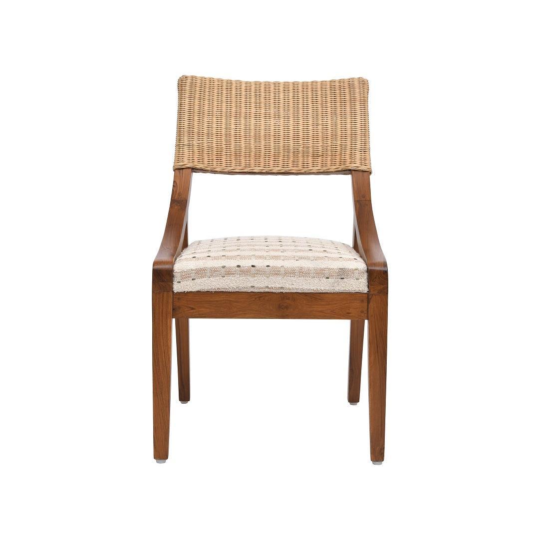 Mongar Cane Teak Wood Chair | Elegant & Timeless Wood Chair