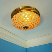 Golden Mosaic Brass Ceiling Light - Large