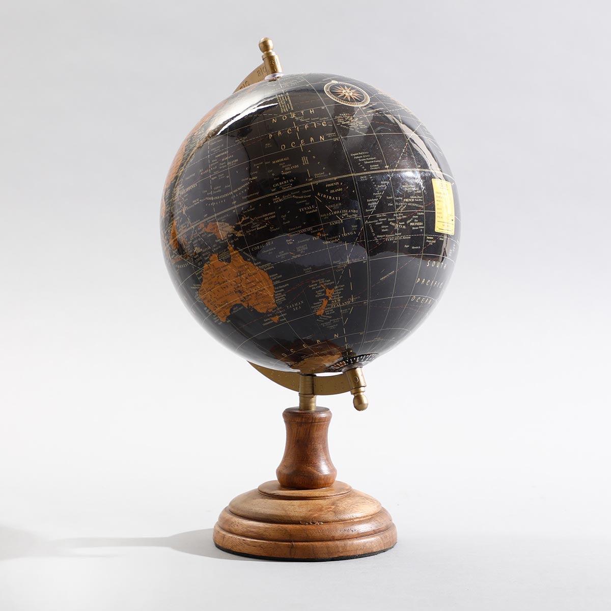 Adhran Decorative World Globe | Wooden Desk Globe & Shelf Office Decor Accessories