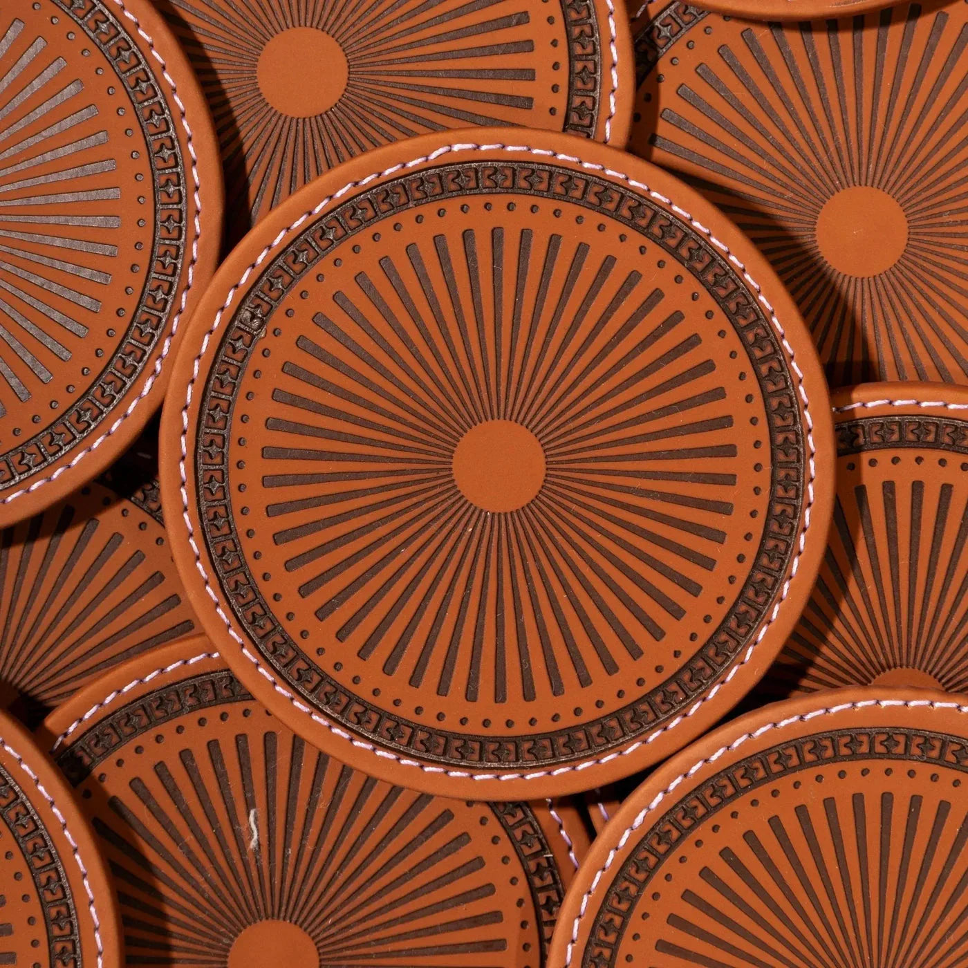 Sepia Homes | Aura Leather Coaster Set – Stylish Surface Protection