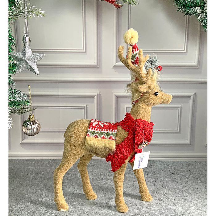 18Inches Christmas Themed Brown Deer For Christmas Decoration And Décor