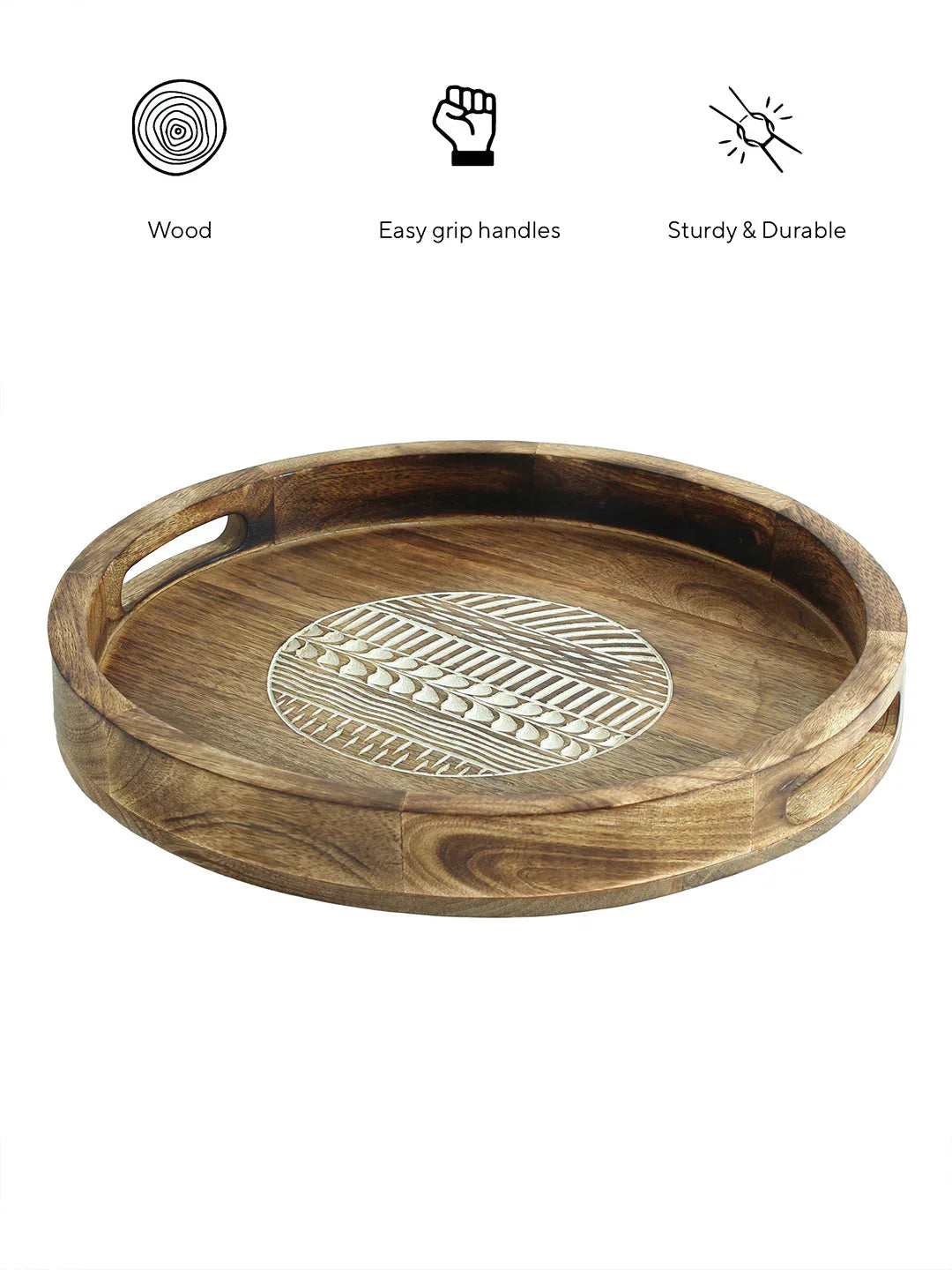 Soraha Round Tray In Natural Colour