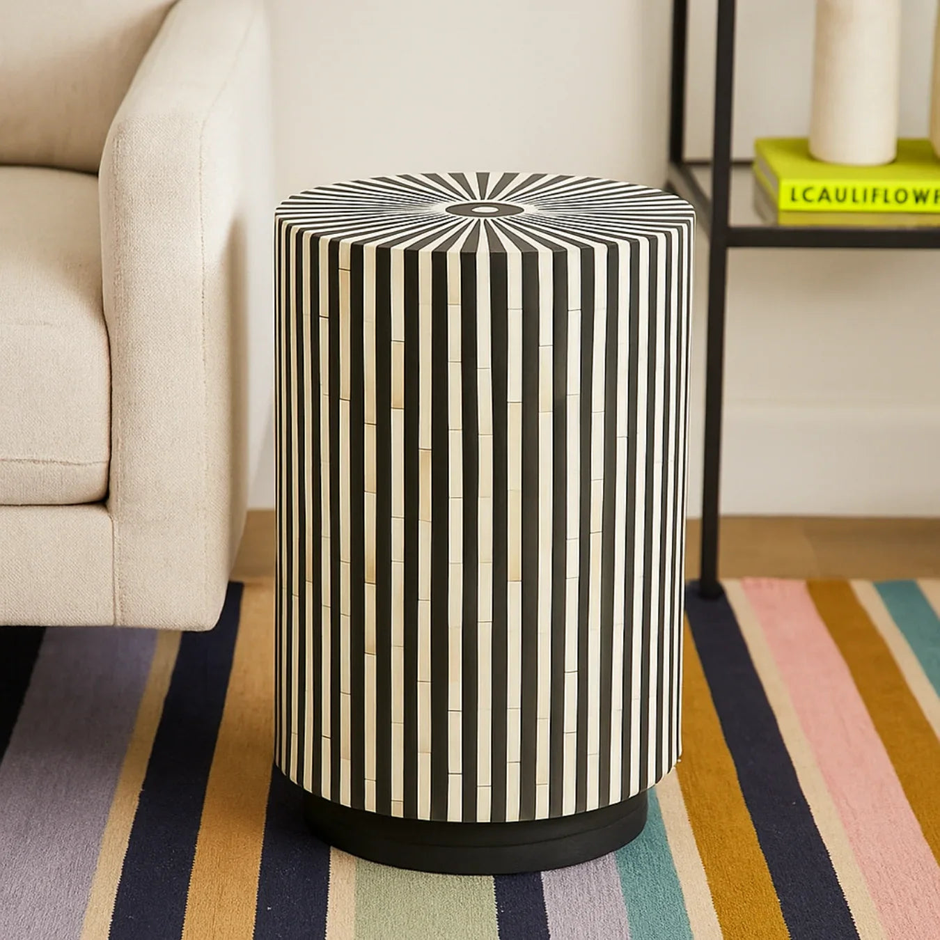 Handmade Bone inlay side end table