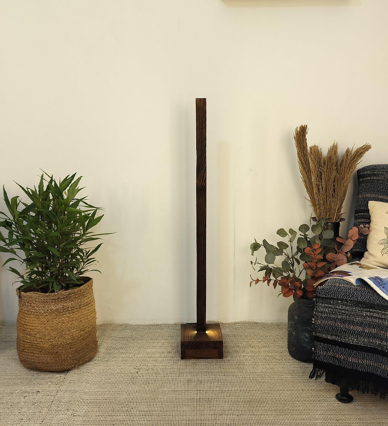 Stargate LED Wooden Floor Lamp With Brown Base