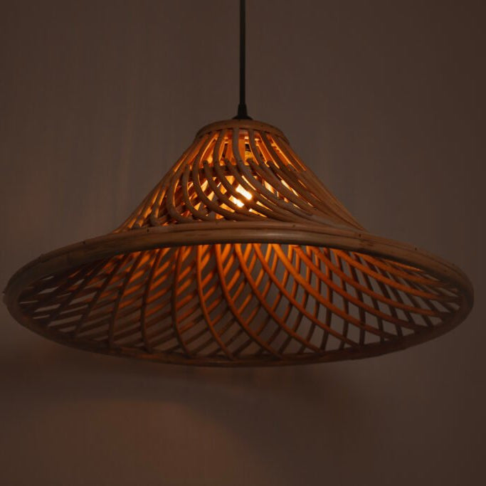 TOKRA Handwoven Rattan Pendant Lamp | Bamboo Style Ceiling Light for Living & Dining Spaces