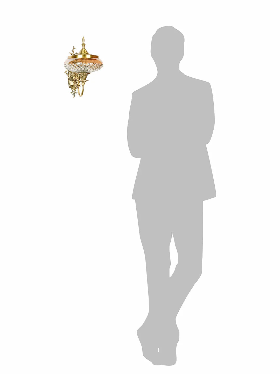 Regal Antique Brass Wall Sconce with Golden Luster Covered Glass Shade