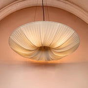 Pleated Fabric Saucer Pendant Light
