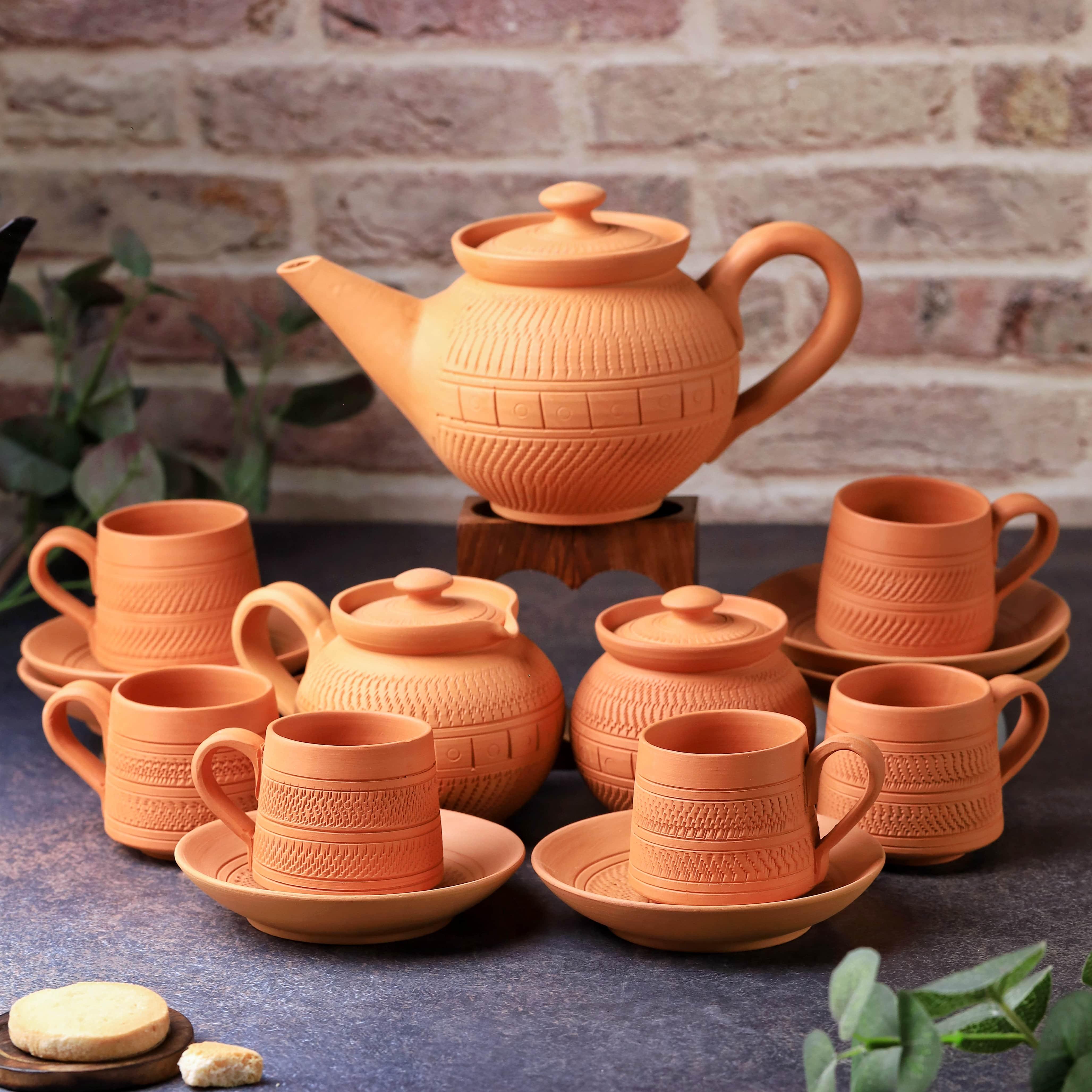 Terracotta Nawabi 15 Pcs Tea Cup Set