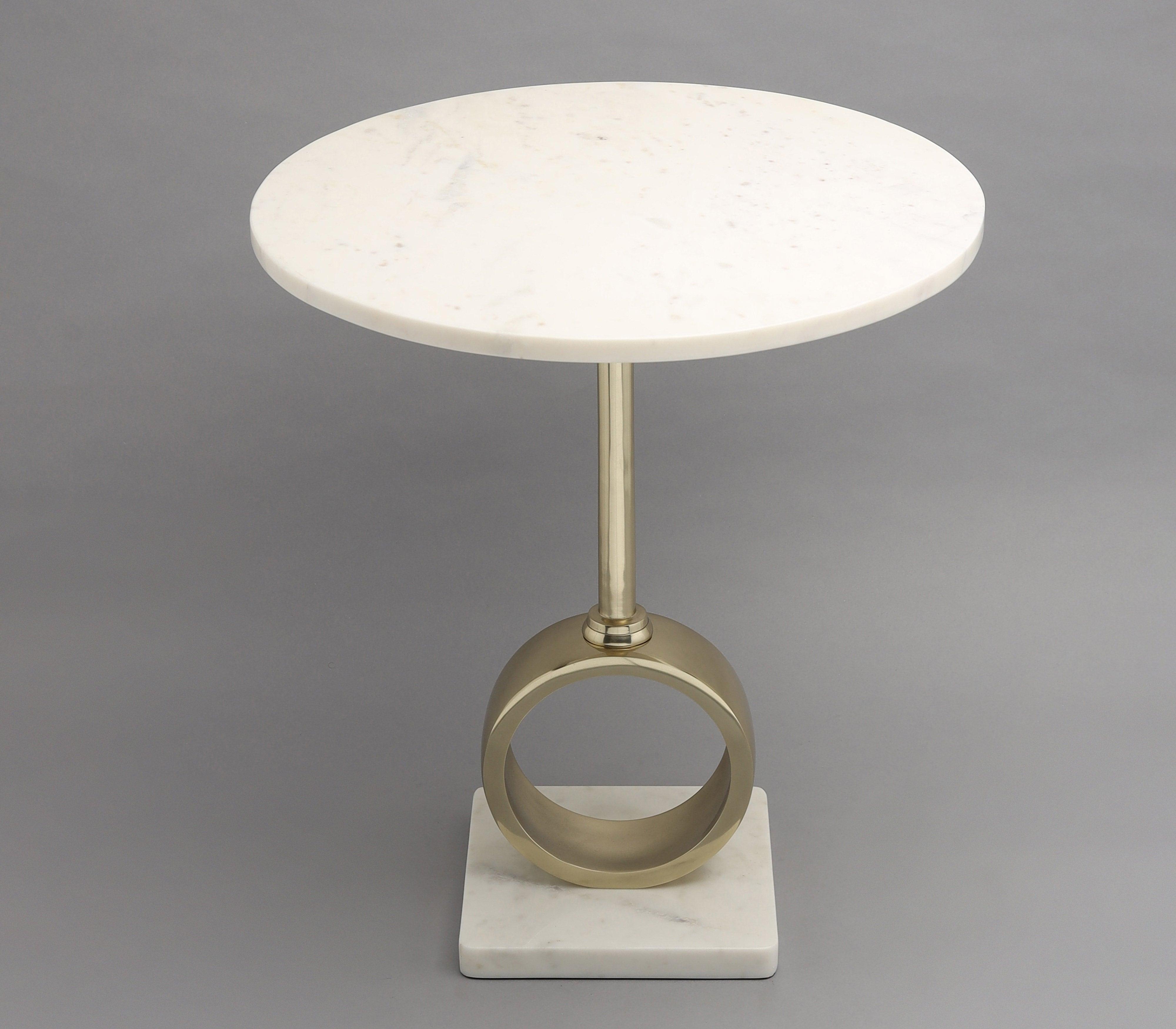 Balletic Side Table for Living Room | Decorative Marble End Table | Deigner Corner Table