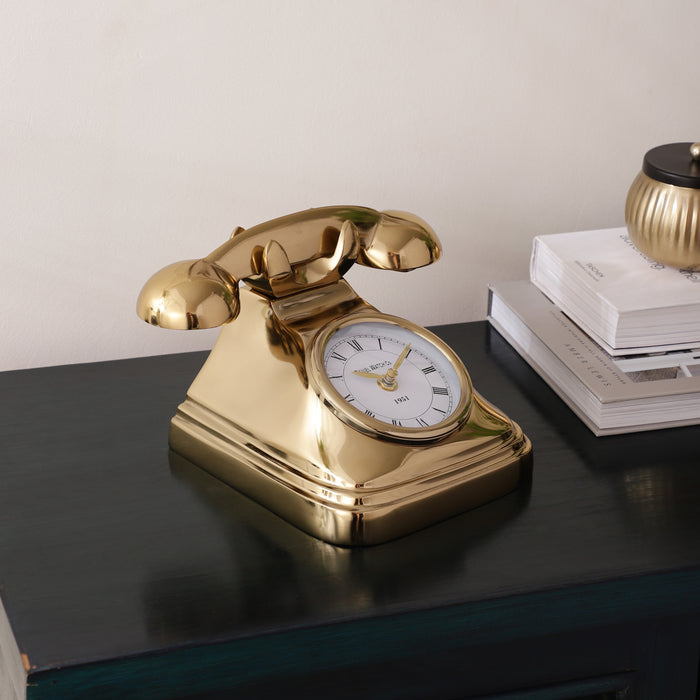 Dial Time Table Clock in Gold Finish