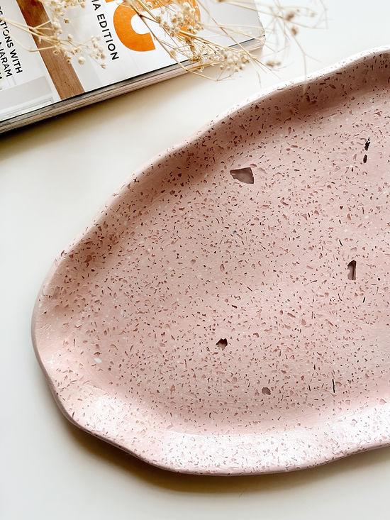 Concrete Irregular Oval Tray