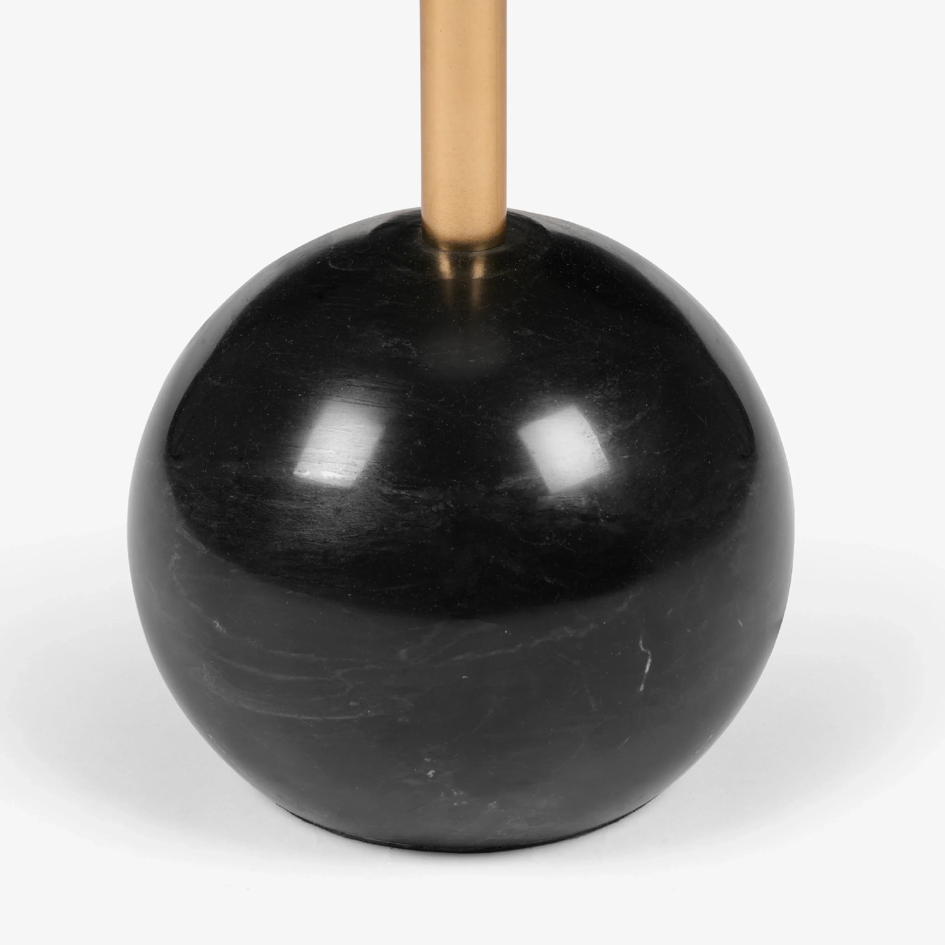 Velar Floor Lamp for Living Room | Modern Brass Finish Standing Lamp with Marble Base & White Linen Shade