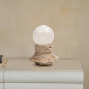 Halo Squat Table Lamp | Pnather Marble and Glass