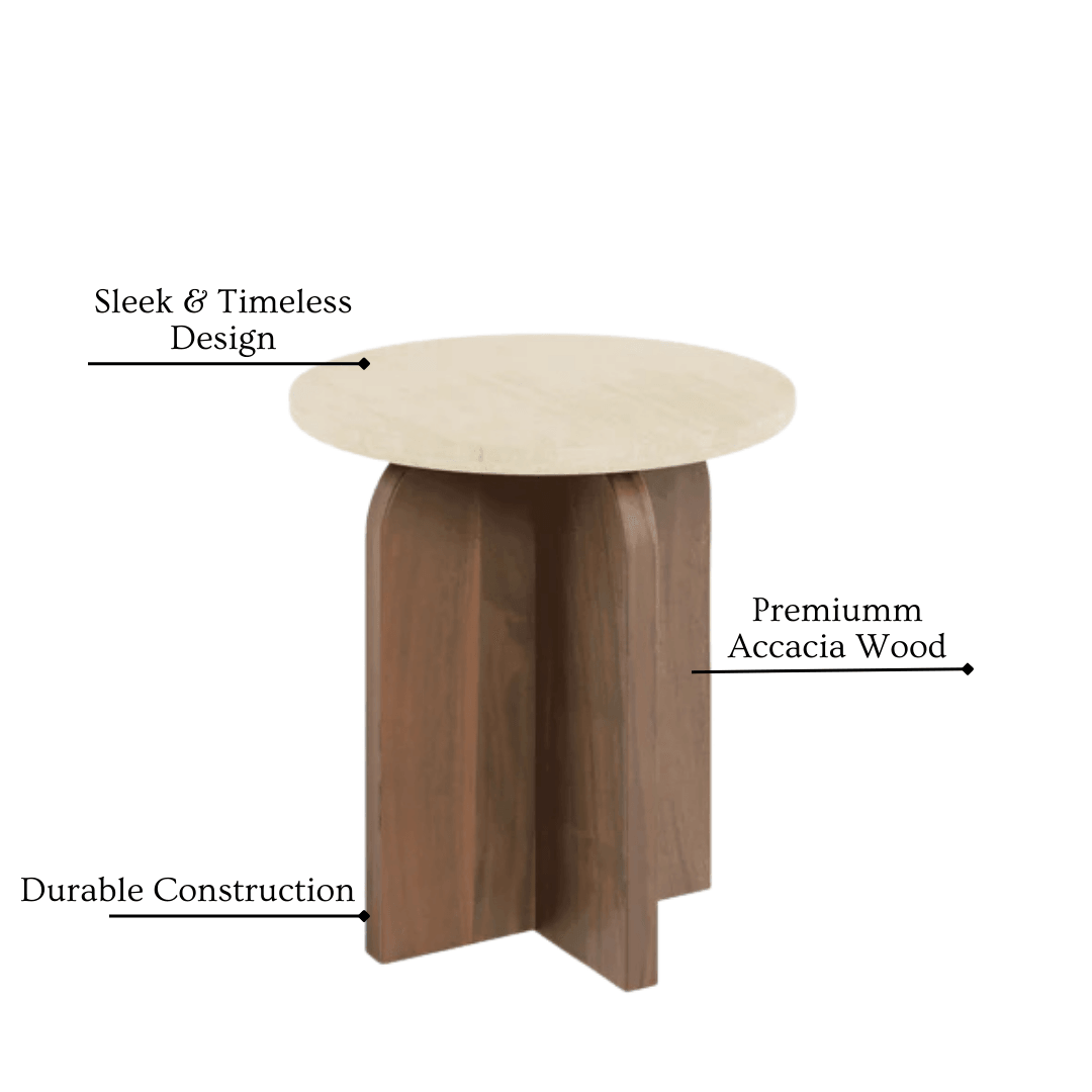 Rome Side Table/ End Table | Wooden Center Table for Living Room | Sofa Side Table