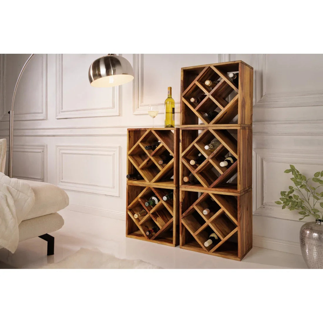 Cubic Wine Rack | Sheesham Wood