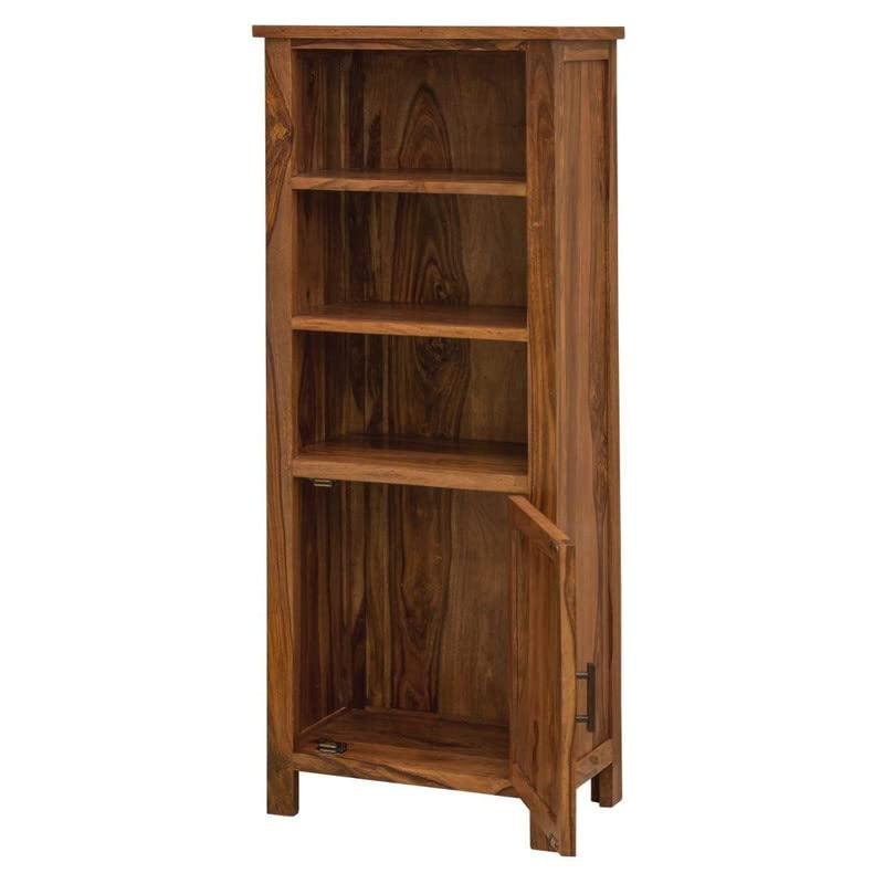 Tallboy Solid Sheesham Wood Bookshelf In Honey Finish