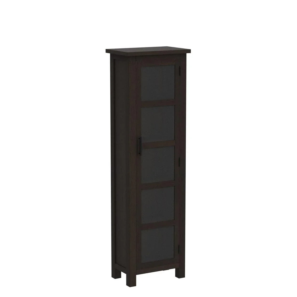 Sheesham Wood Baltimore Kitchen Cabinet Tall In Walnut Finish | Bookcase With Glass Door