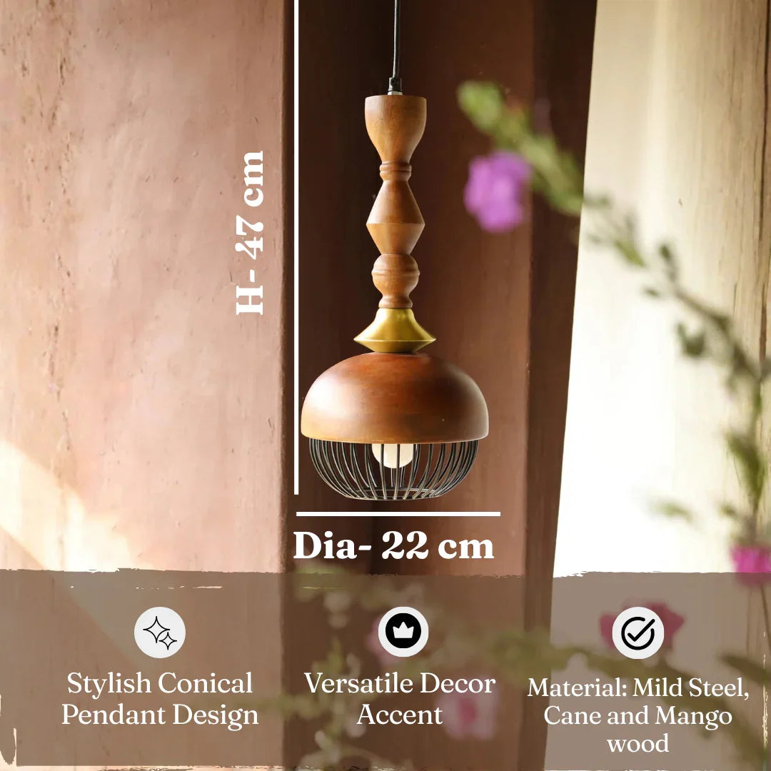 Jodha Gold Hanging Lamp Tall