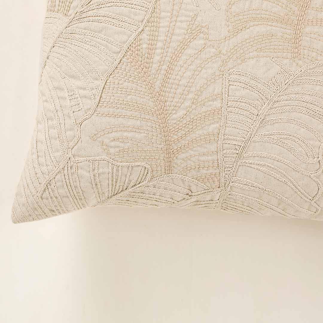 Serene Embroidered Cushion Cover | Cotton / Linen