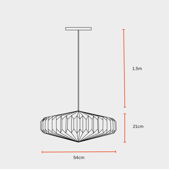 Decorative Oblong Shape Hanging Lamp Origami | Modern Ceiling Light For Home Decor