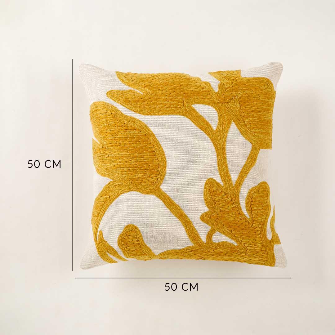 Ayleen Embroidered Yellow Cushion Cover