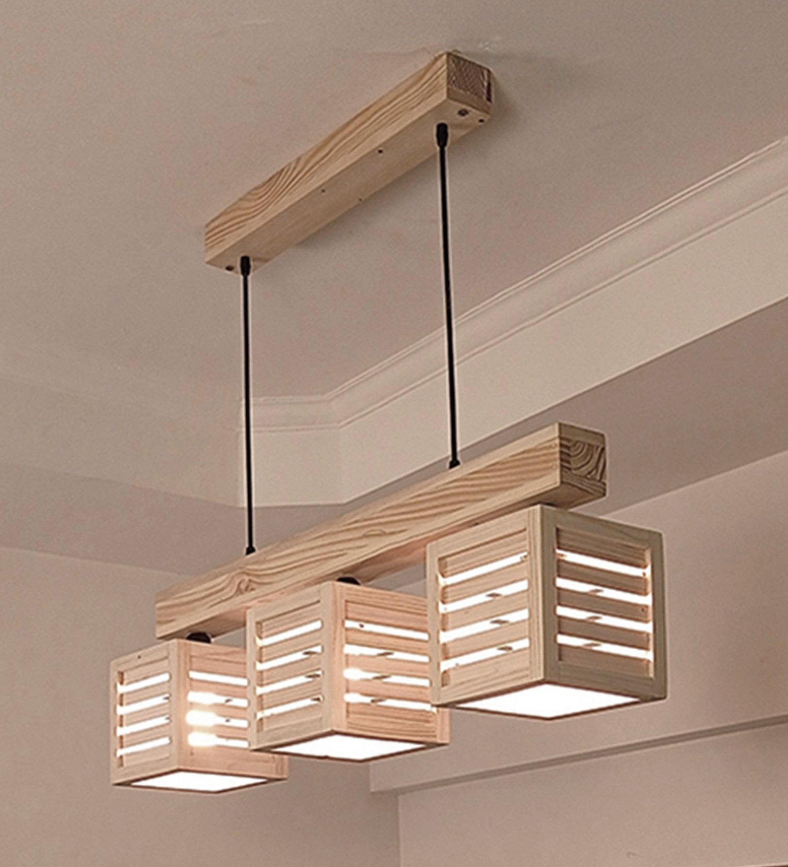 Lyon Wooden 3-Light Pendant Lamp | Trio Hanging Lamps