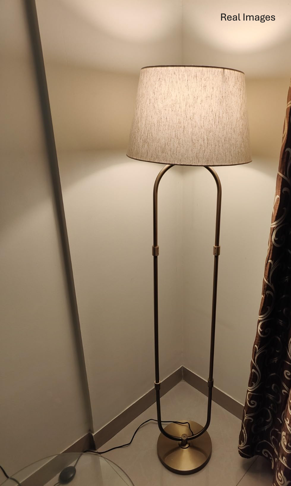 Modern Gold Aluminum Standing Floor Lamp with Shade | Corner Lamps for Living Room