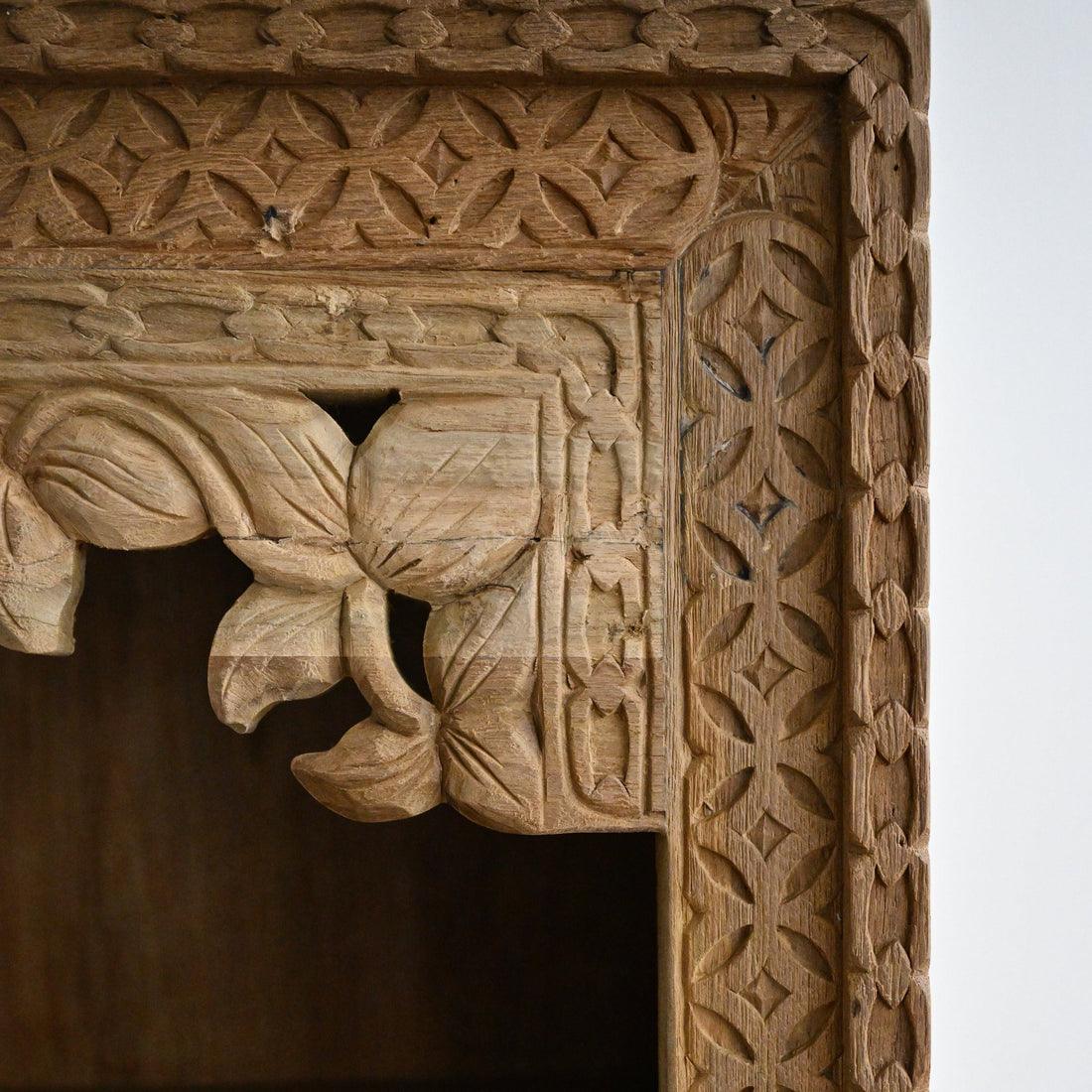 Amunra Carved Wooden Bookshelf |  Mango Wood