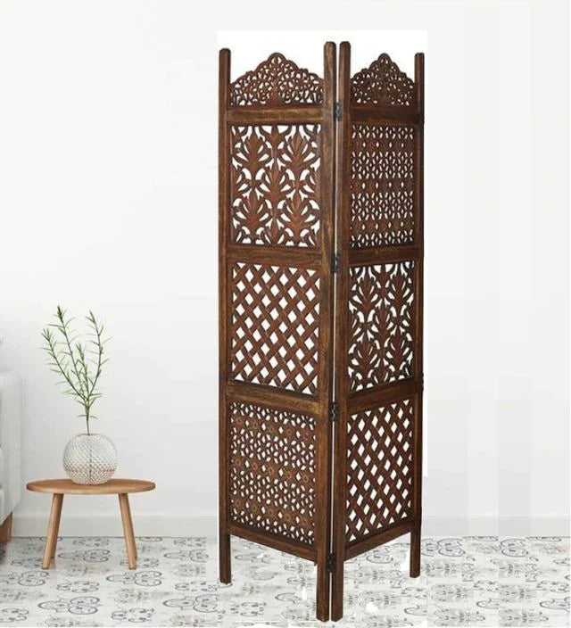 Handcrafted Mango Wood Room Divider with MDF Jali Panels