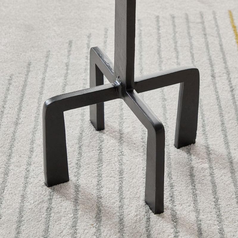 Crisp Black Aluminum Accent End Table | Sofa Side Table for Living Room | Designer Corner Table