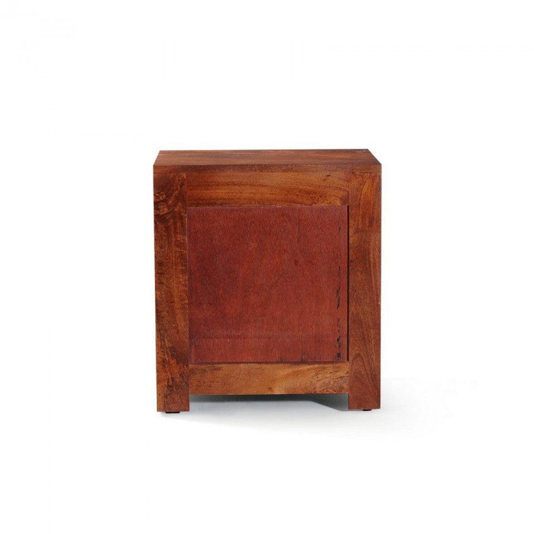 Nibley Solid Sheesham Wood Side Table with Storage | Bedside & Sofa Side Table with 2 Drawers