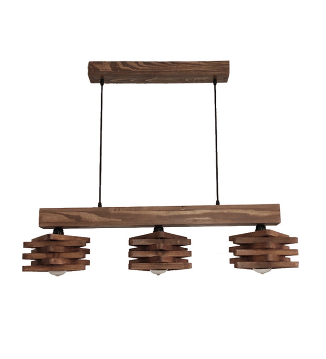 Star Brown Wooden 3 Series Hanging Lamp