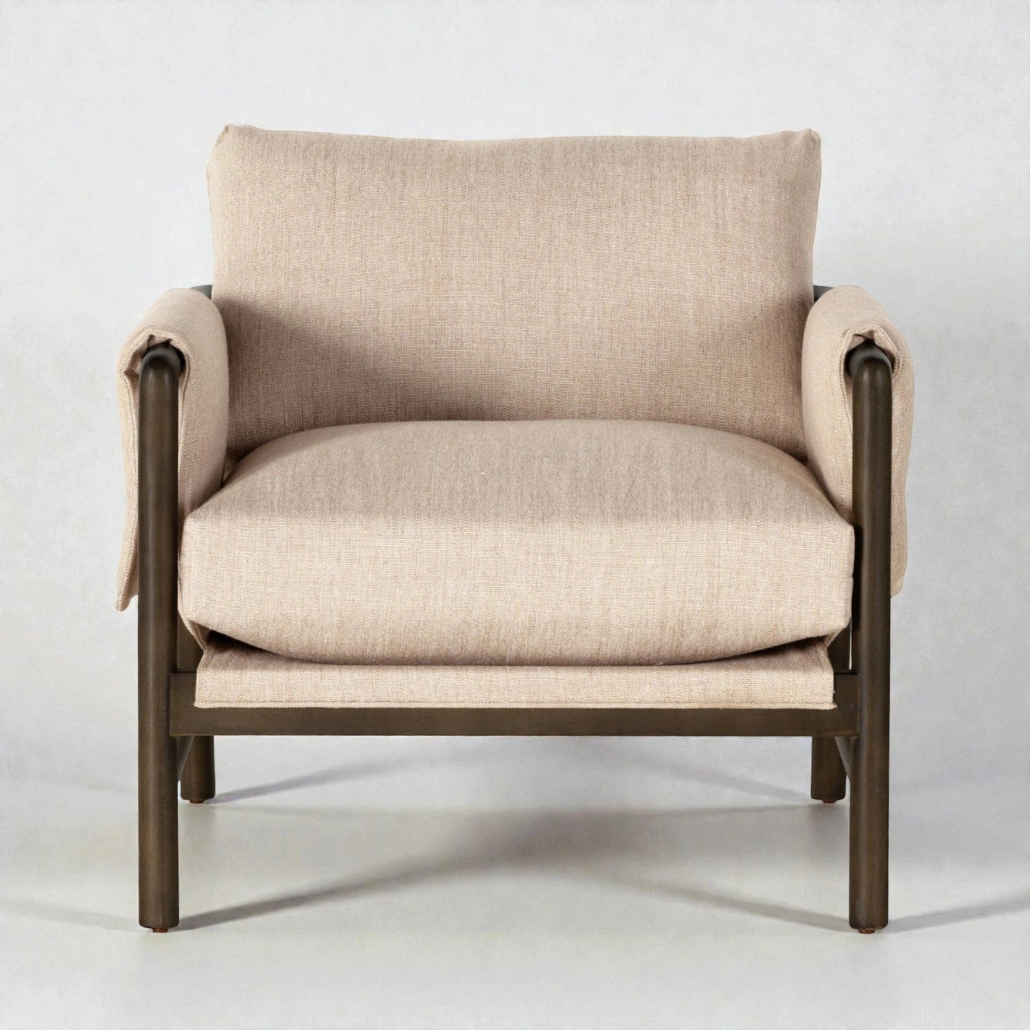Delta Solid Teak Wood & Fabric Upholstery Armchair