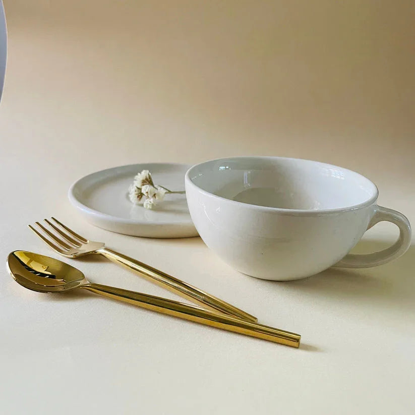 The Blanche Latte Cup & Saucer Set (320ml)