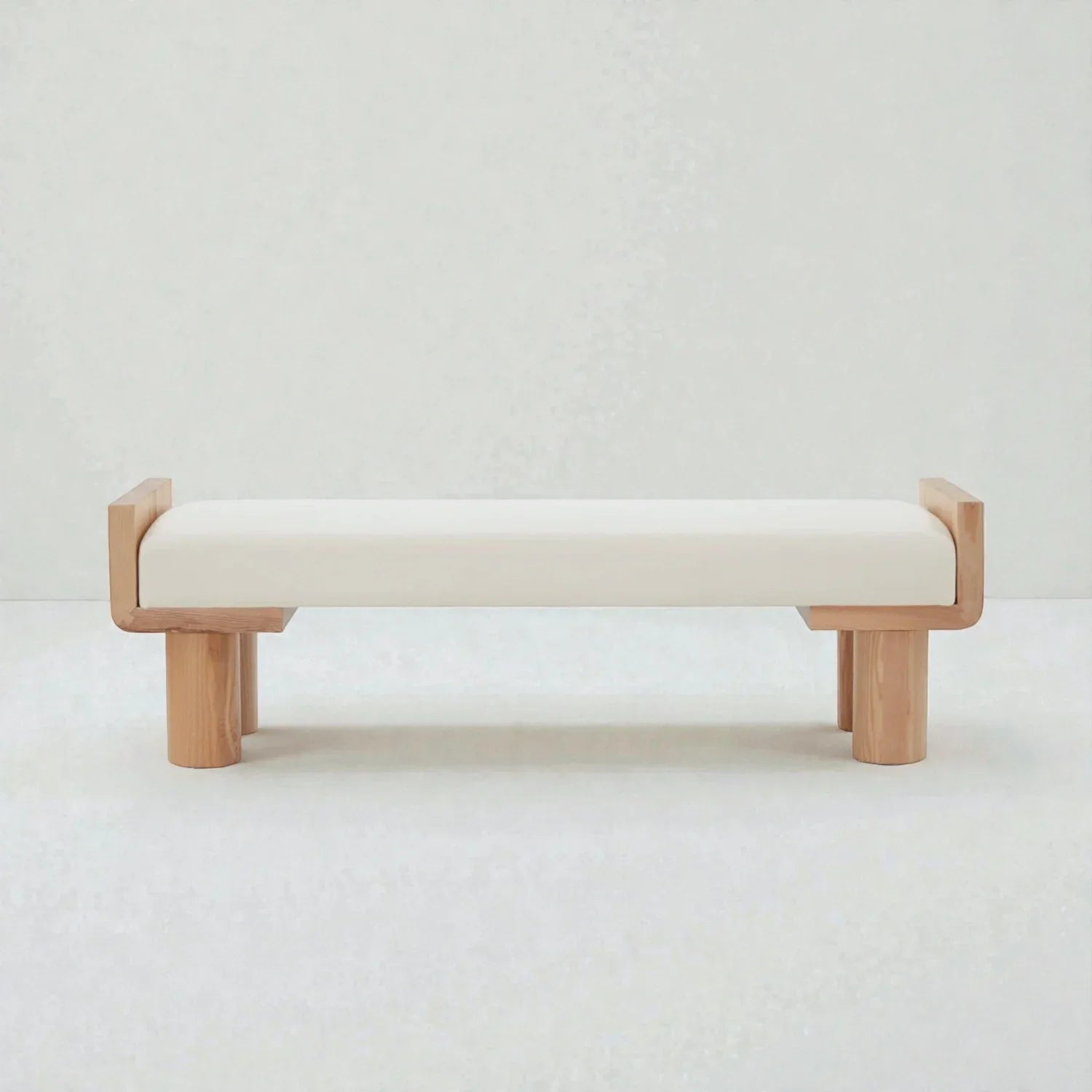 Velmor Ash Wood & Fabric Upholstery Bench