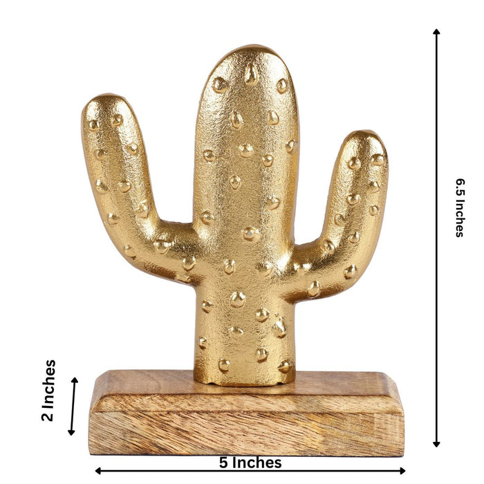 Cactus Decor Showpiece - Gold