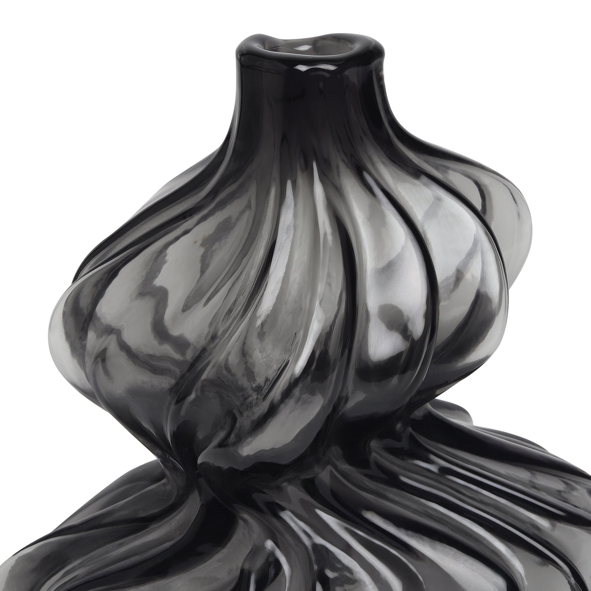 Sway Black Glass Vase