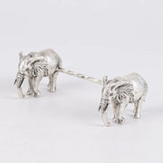 Silver Elephant Facing Front Spoon Rest