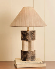 Soho - Brown Emprador / Bottocino & Linen lampshade | Table Lamp